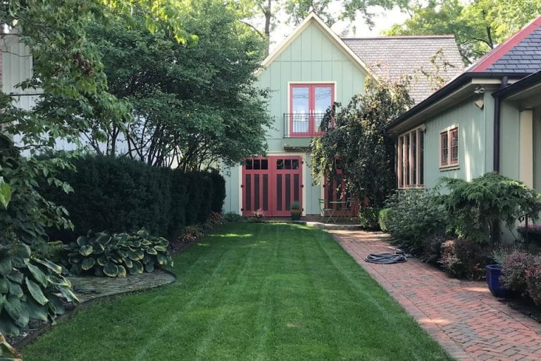 Italian Village Carriage House front lawn